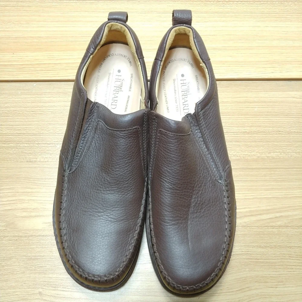 Samuel Hubbard Slip On Loafers Mens 12 Brown Hubbard Free Pebbled Leather Vibram